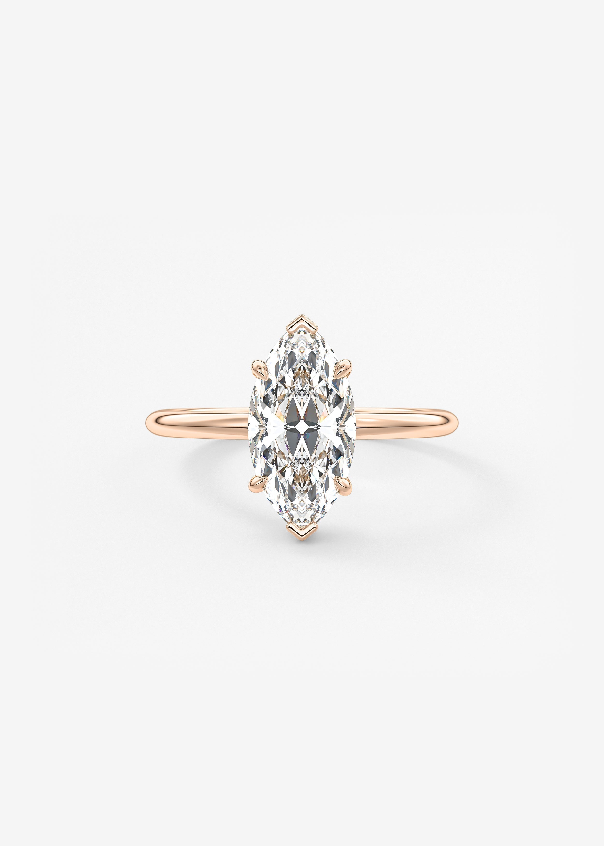 Marquise Hidden Halo Lab Grown Diamond Engagement Ring