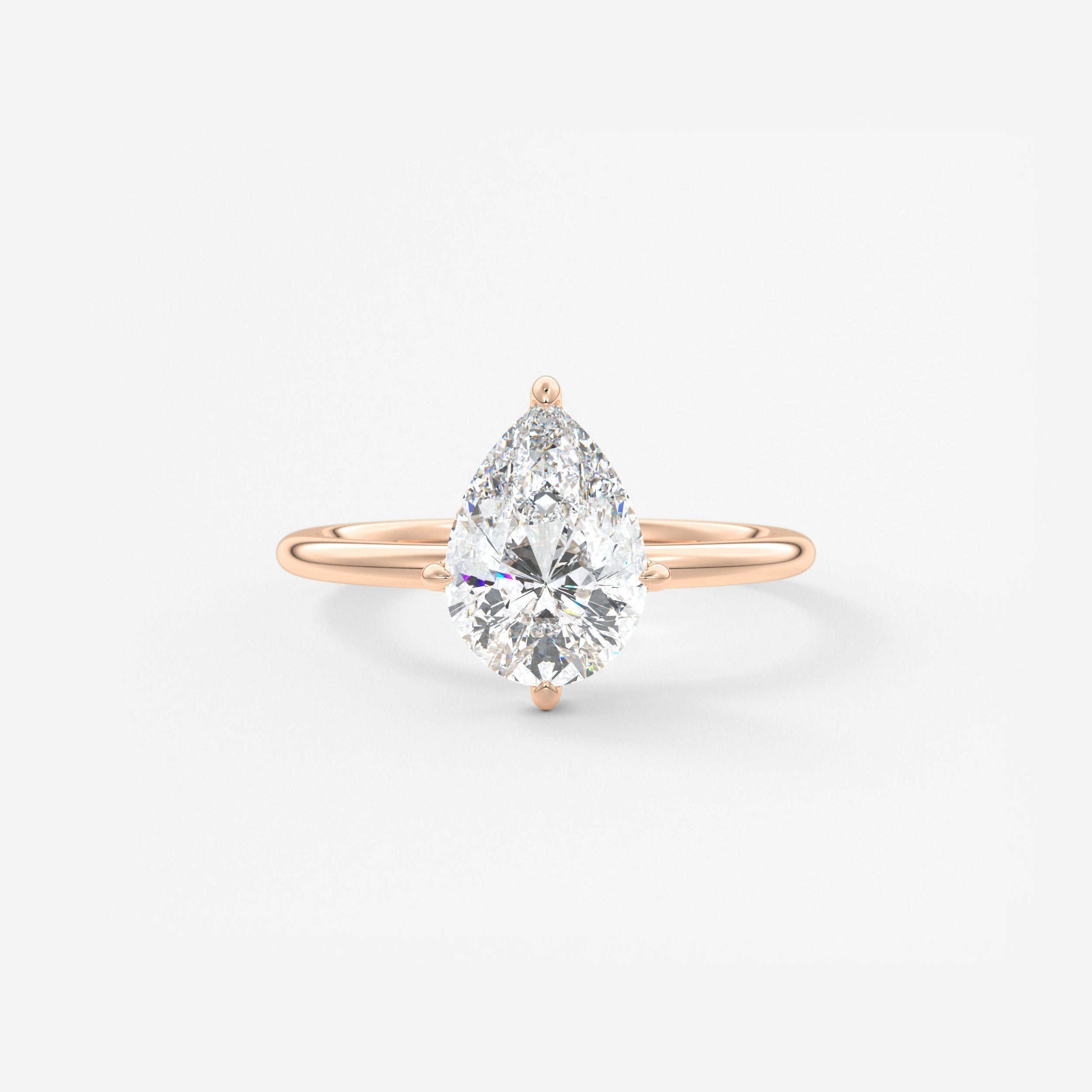 Pear Solitaire Lab Grown Diamond Engagement Ring