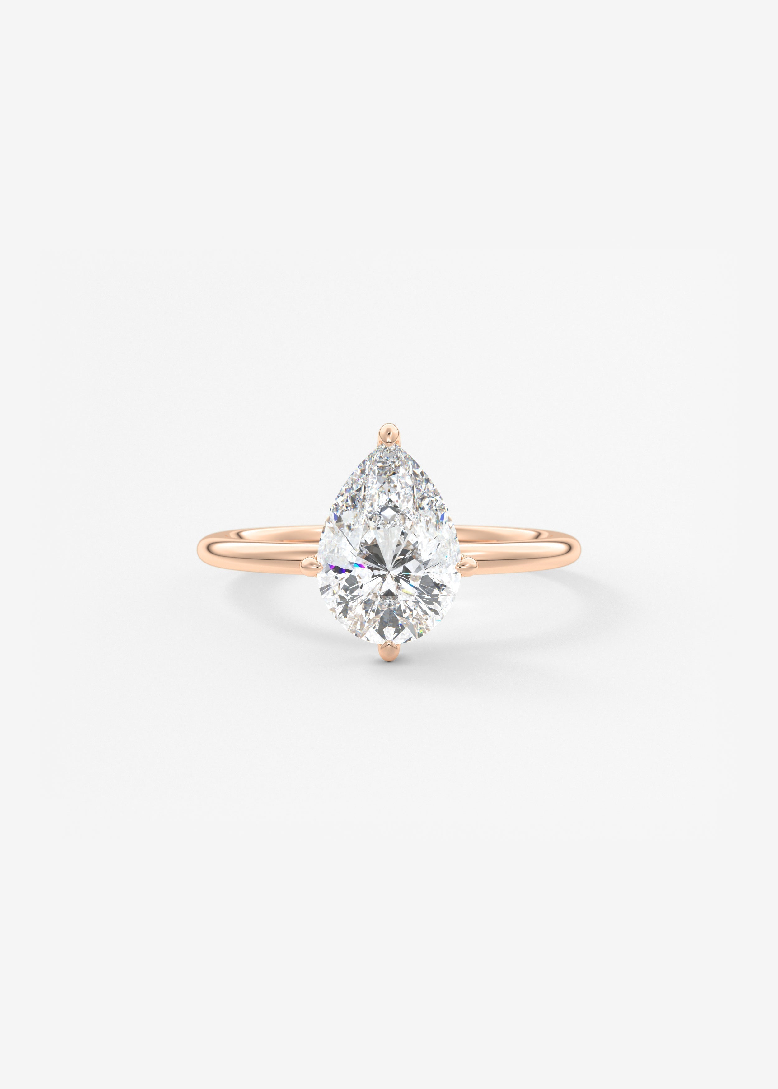 Pear Solitaire Lab Grown Diamond Engagement Ring