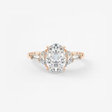 Oval Cluster Lab Grown Diamond Engagement Ring