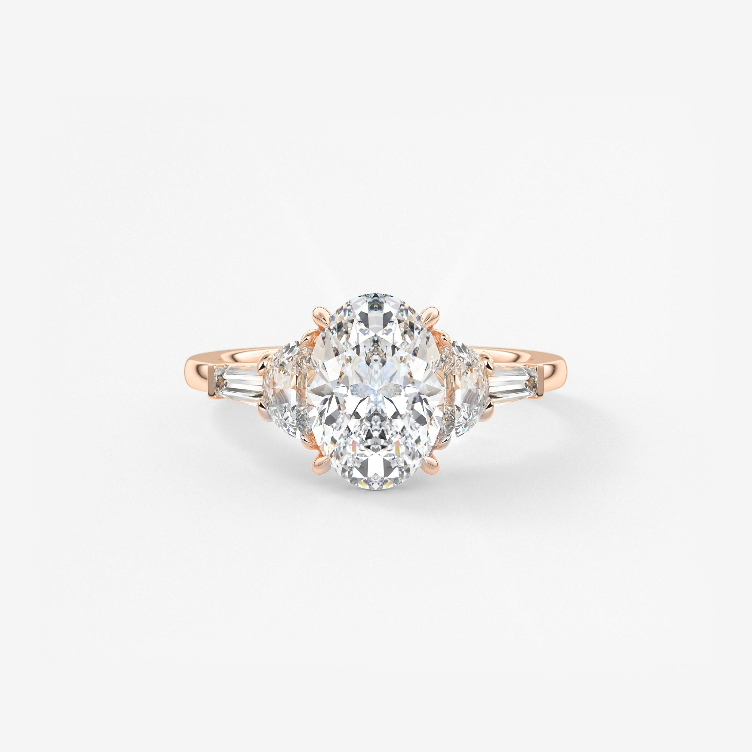 Oval Cluster Lab Grown Diamond Engagement Ring