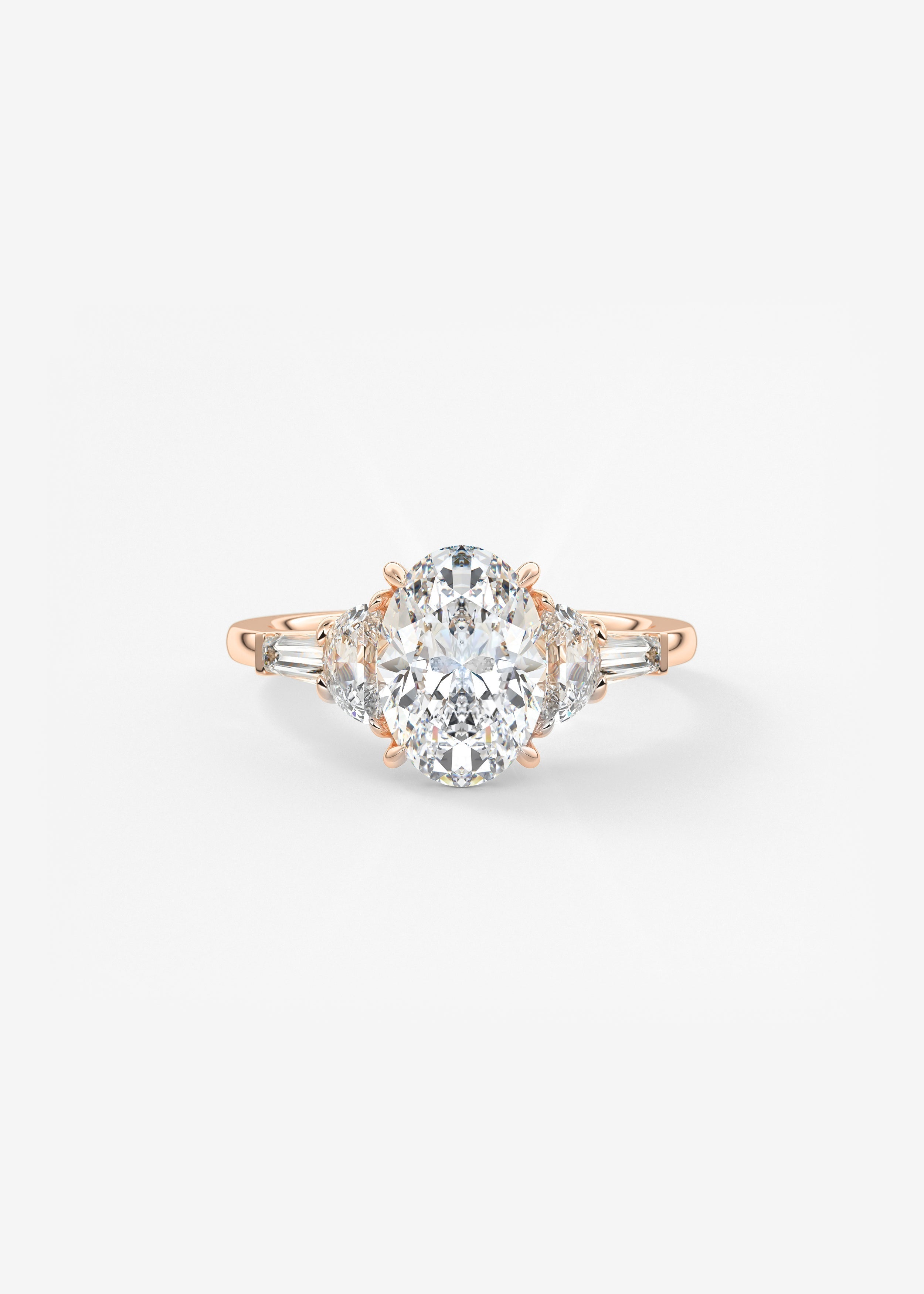 Oval Cluster Lab Grown Diamond Engagement Ring