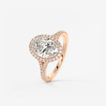 Oval Halo & Pave , Split Shank Lab Grown Diamond Engagement Ring