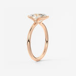 Oval Half Bezel Lab Grown Diamond Engagement Ring