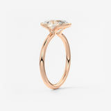 Oval Half Bezel Lab Grown Diamond Engagement Ring