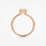 Oval Half Bezel Lab Grown Diamond Engagement Ring