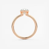 Oval Half Bezel Lab Grown Diamond Engagement Ring