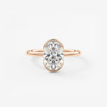 Oval Half Bezel Lab Grown Diamond Engagement Ring