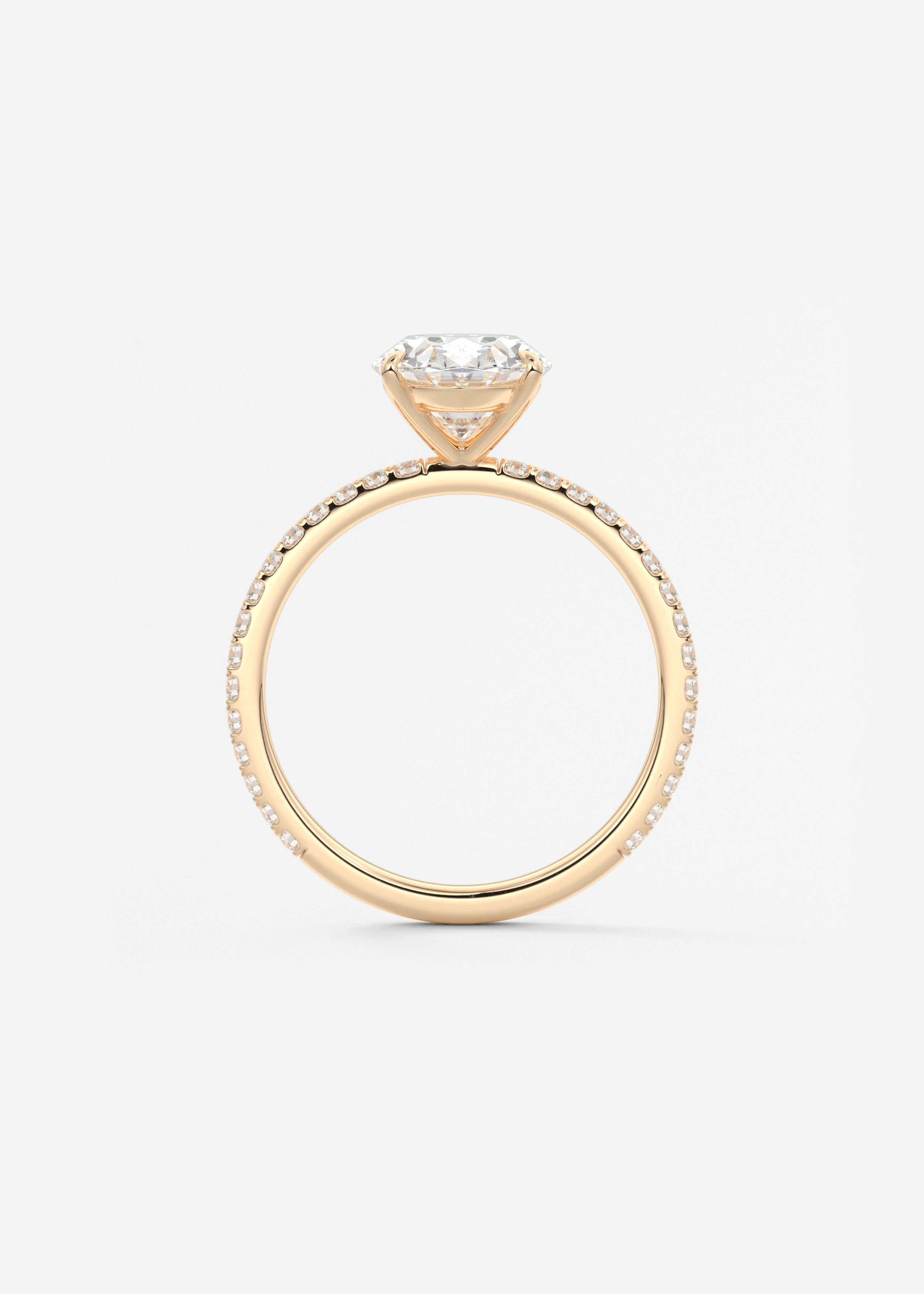 Oval Pave Lab Grown Diamond Engagement Ring