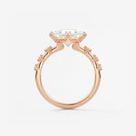 Princess East West Dainty Pave Lab Grown Diamond Engagement Ring