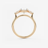 Round Three Stone Lab Grown Diamond Engagement Ring