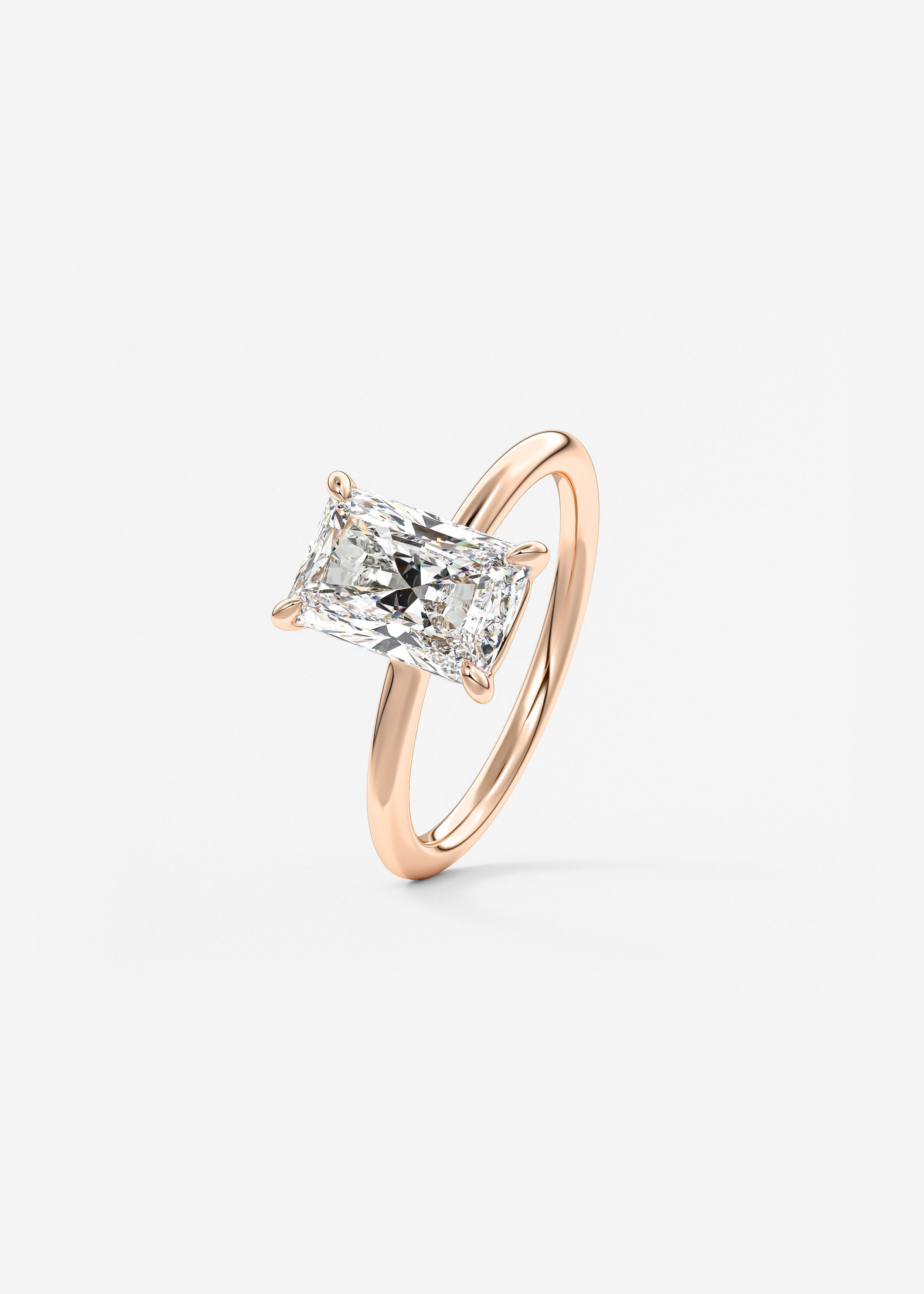 Radiant Hidden Halo Lab Grown Diamond Engagement Ring