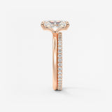 Radiant Hidden Halo Lab Grown Diamond Engagement Ring