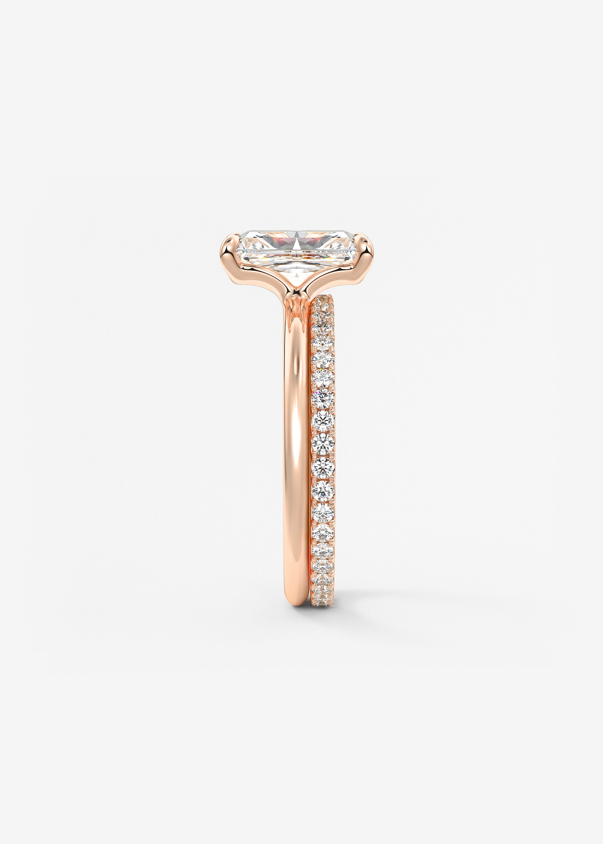 Radiant Hidden Halo Lab Grown Diamond Engagement Ring