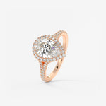 Pear Halo & Pave , Split Shank Lab Grown Diamond Engagement Ring