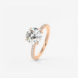 Round Pave Lab Grown Diamond Engagement Ring