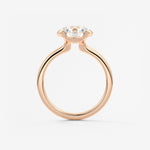 Round Half Bezel Lab Grown Diamond Engagement Ring