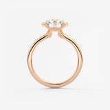 Round Half Bezel Lab Grown Diamond Engagement Ring