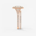Oval Halo & Pave , Split Shank Lab Grown Diamond Engagement Ring