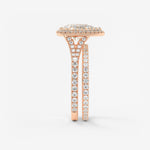 Pear Halo & Pave , Split Shank Lab Grown Diamond Engagement Ring