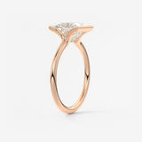 Princess Half Bezel Lab Grown Diamond Engagement Ring