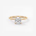Cushion Hidden Halo Lab Grown Diamond Engagement Ring