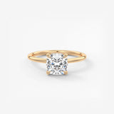 Cushion Hidden Halo Lab Grown Diamond Engagement Ring