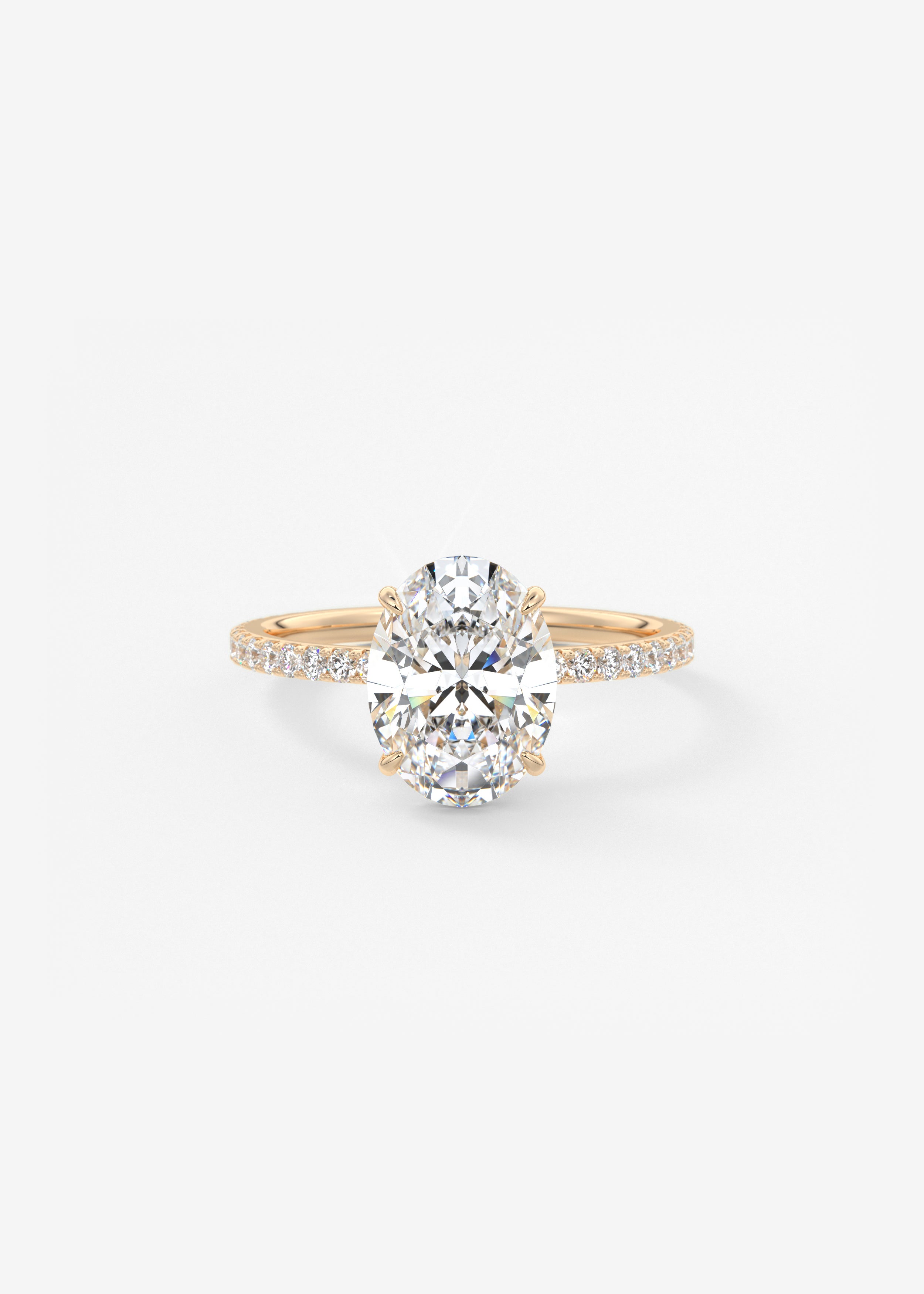Oval Pave Lab Grown Diamond Engagement Ring