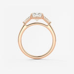 Cushion Three Stone Lab Grown Diamond Engagement Ring