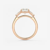 Cushion Three Stone Lab Grown Diamond Engagement Ring