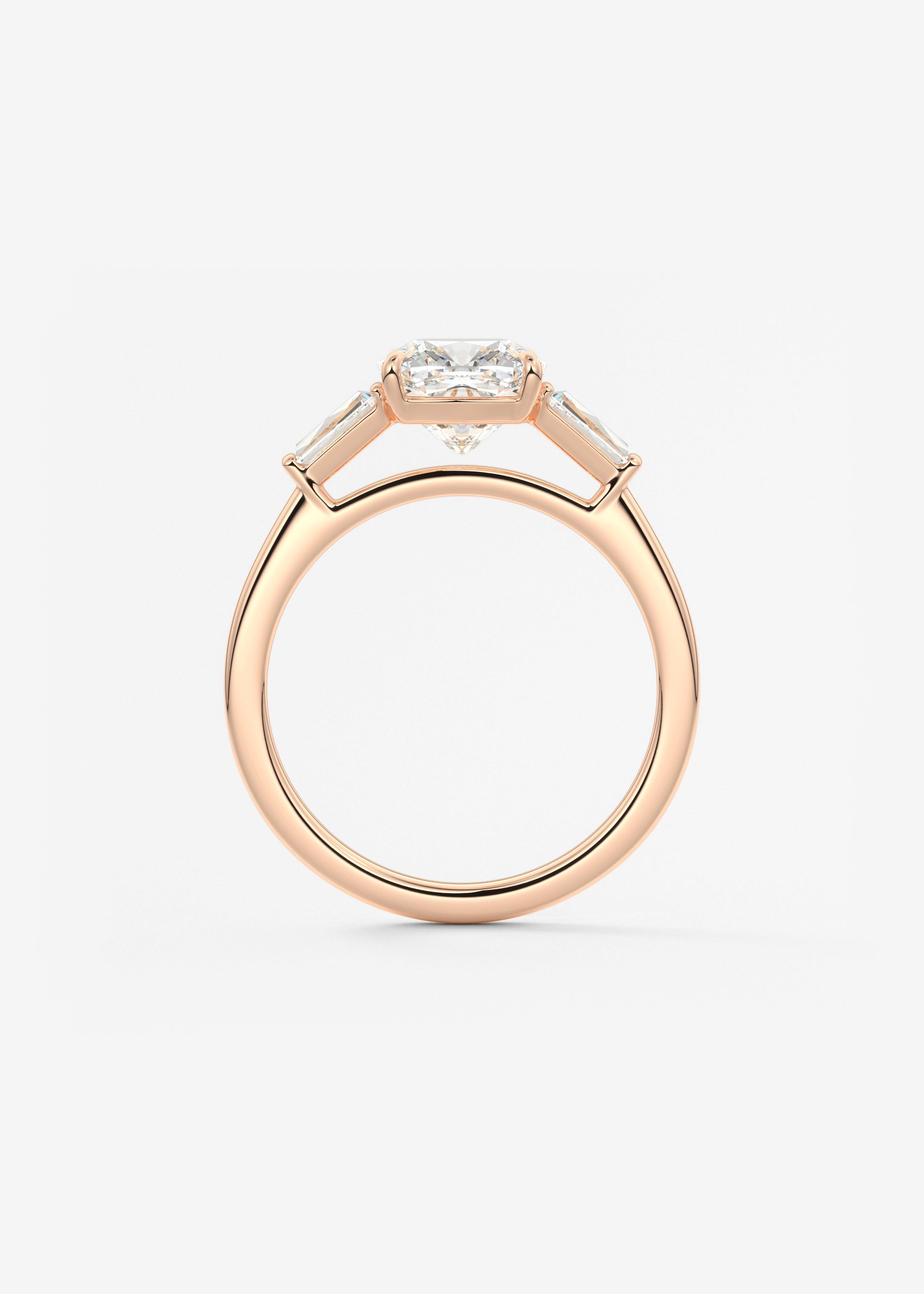 Cushion Three Stone Lab Grown Diamond Engagement Ring