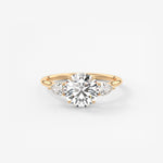 Round Three Stone Lab Grown Diamond Engagement Ring