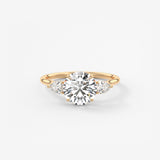 Round Three Stone Lab Grown Diamond Engagement Ring