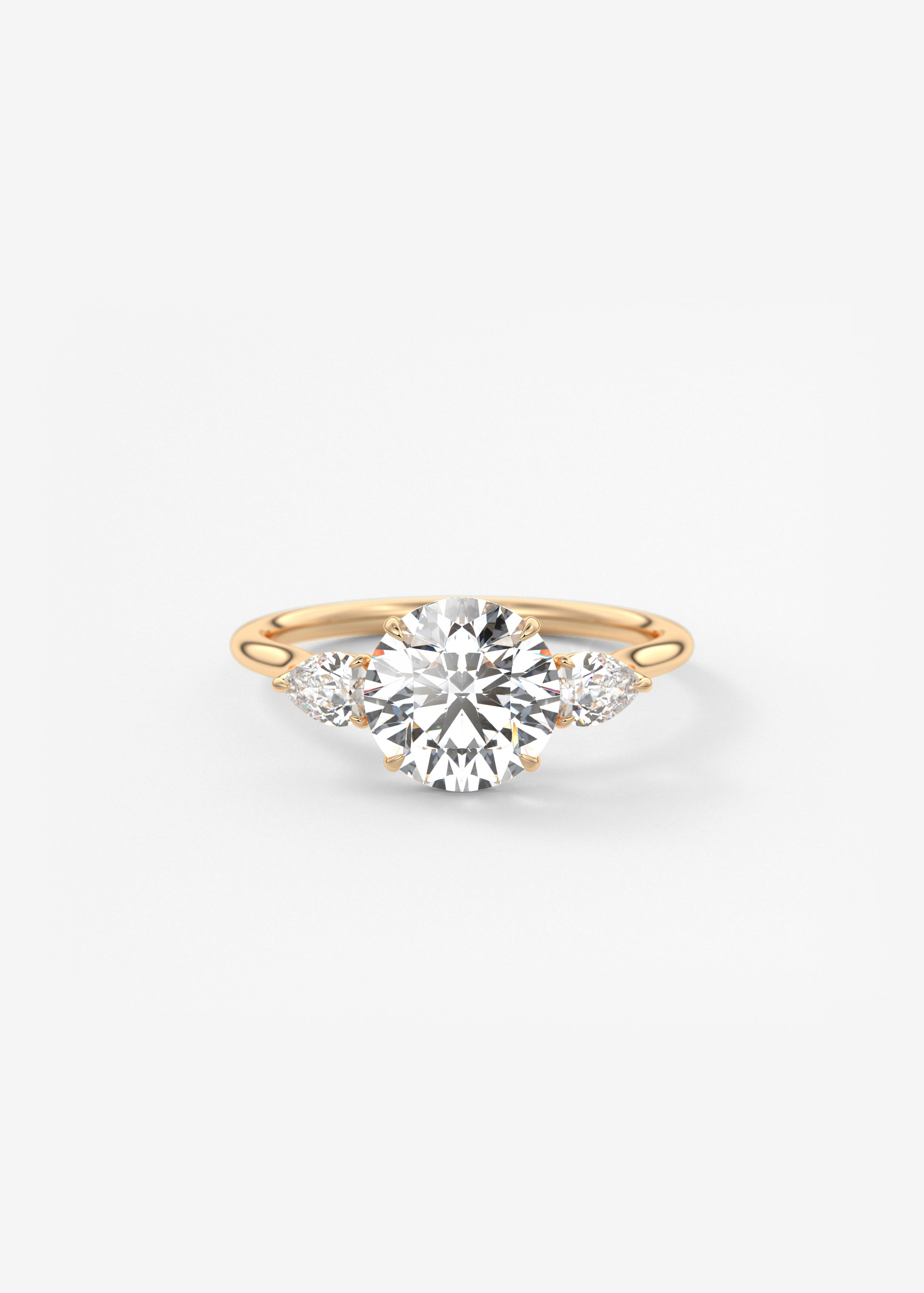 Round Three Stone Lab Grown Diamond Engagement Ring