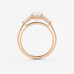 Oval Three Stone Lab Grown Diamond Engagement Ring
