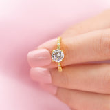 1.8 CT Round Pave Lab Grown Diamond Engagement Ring