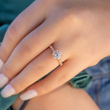 1.8 CT Round Pave Lab Grown Diamond Engagement Ring