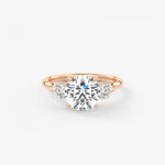 Round Hidden Halo Pave Lab Grown Diamond Engagement Ring