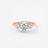 Round Hidden Halo Pave Lab Grown Diamond Engagement Ring