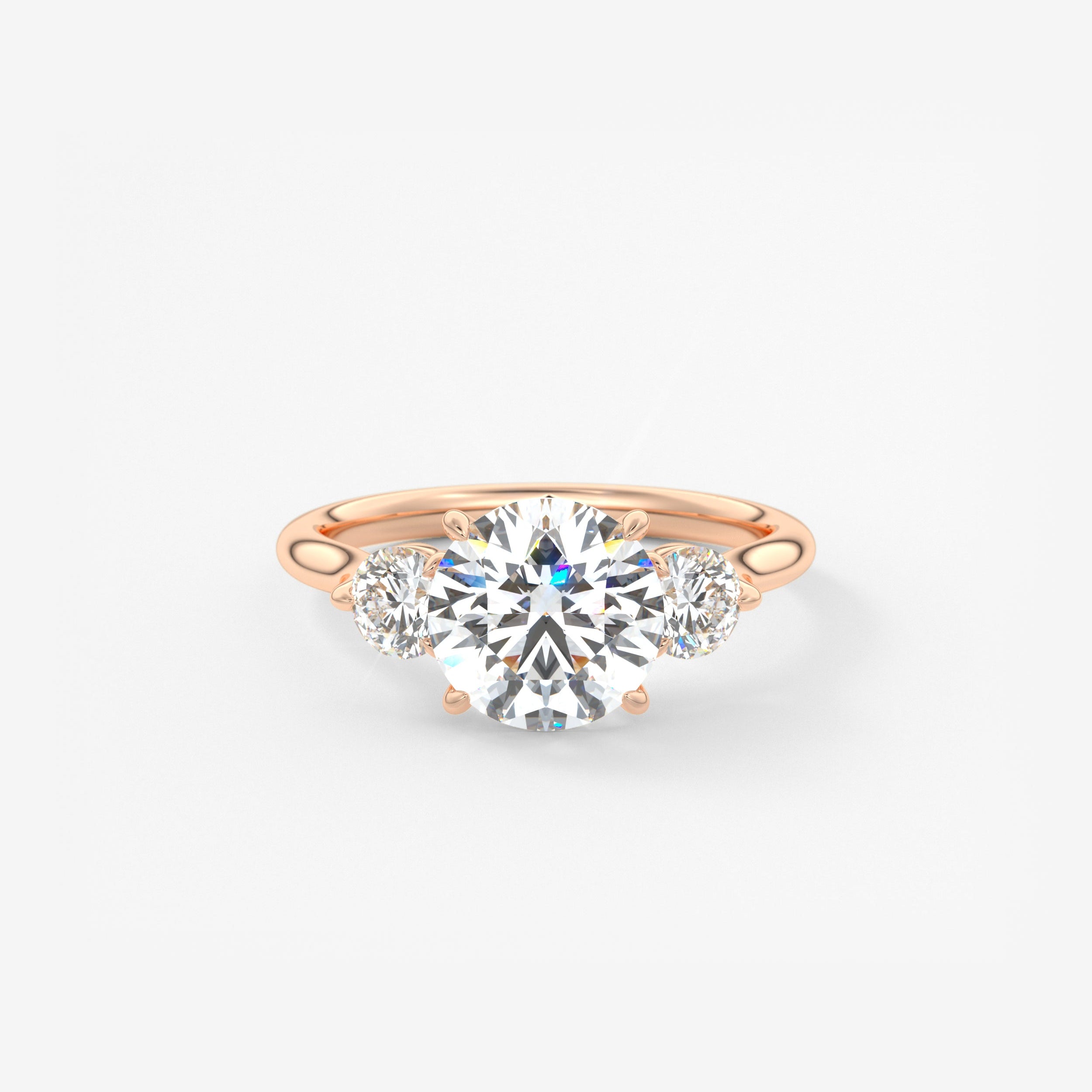 Round Hidden Halo Pave Lab Grown Diamond Engagement Ring