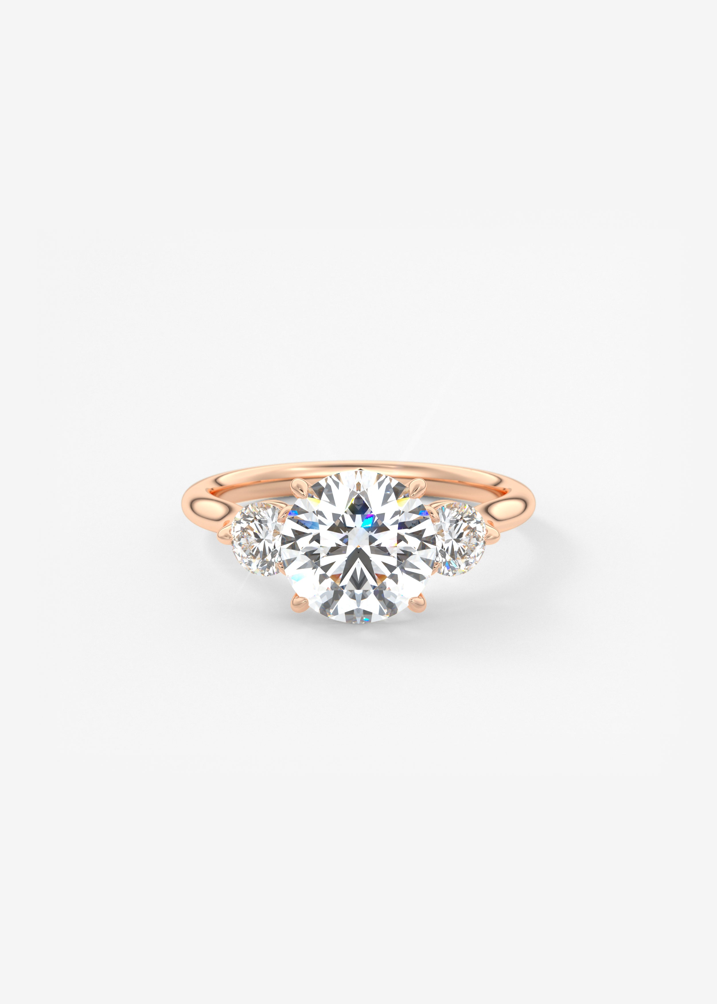 Round Hidden Halo Pave Lab Grown Diamond Engagement Ring