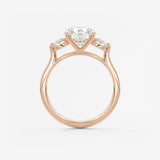 Round Hidden Halo Pave Lab Grown Diamond Engagement Ring