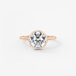 Round Bezel Lab Grown Diamond Engagement Ring