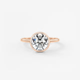 Round Bezel Lab Grown Diamond Engagement Ring