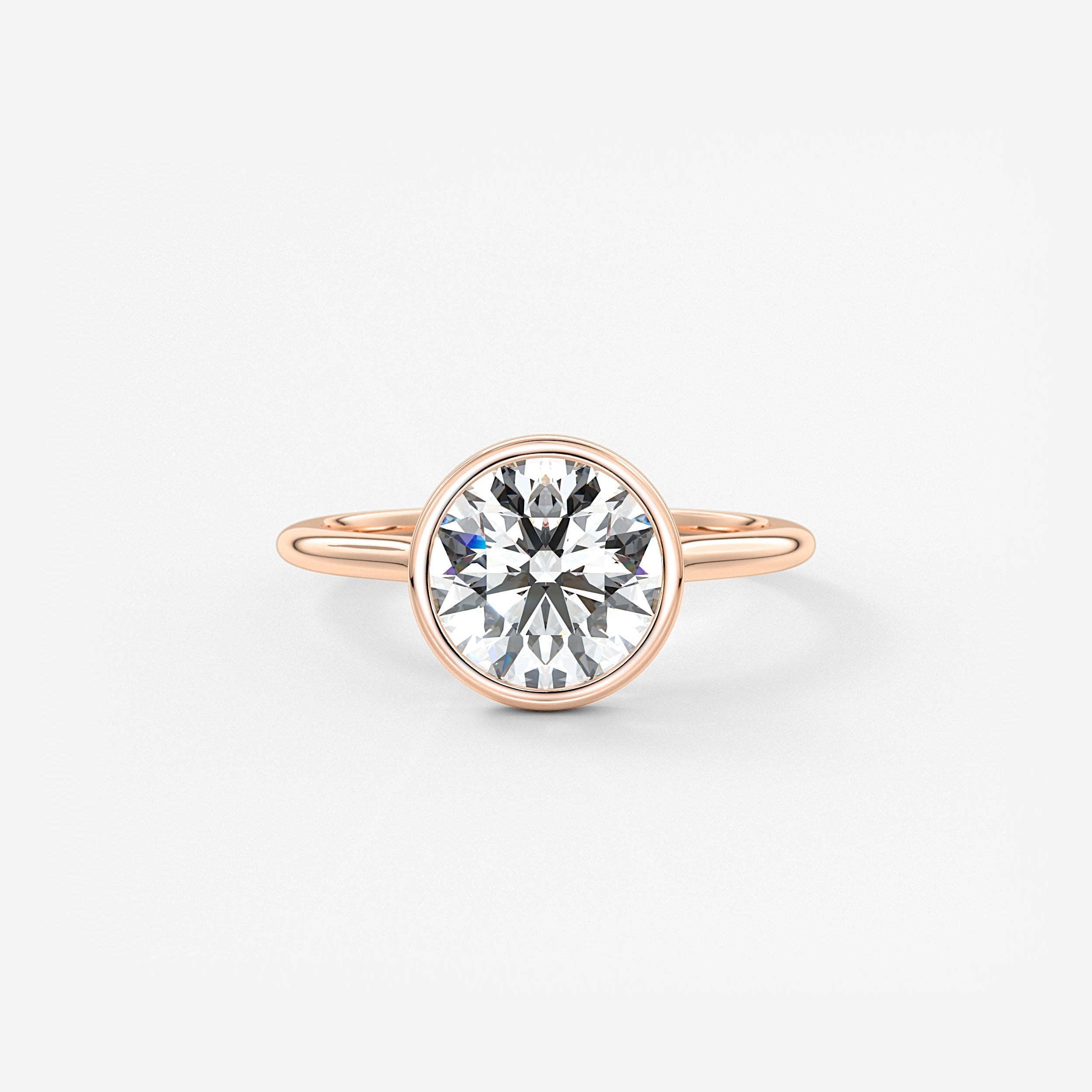 Round Bezel Lab Grown Diamond Engagement Ring
