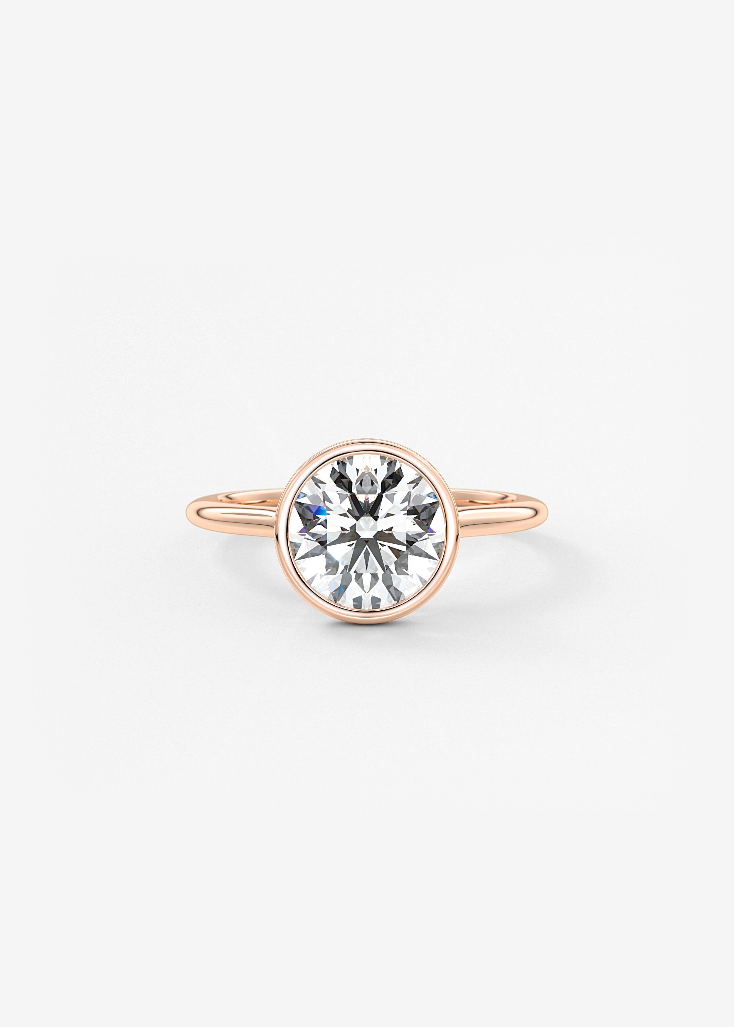 Round Bezel Lab Grown Diamond Engagement Ring
