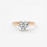 Round Hidden Halo Cathedral Lab Grown Diamond Engagement Ring