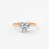 Round Hidden Halo Cathedral Lab Grown Diamond Engagement Ring
