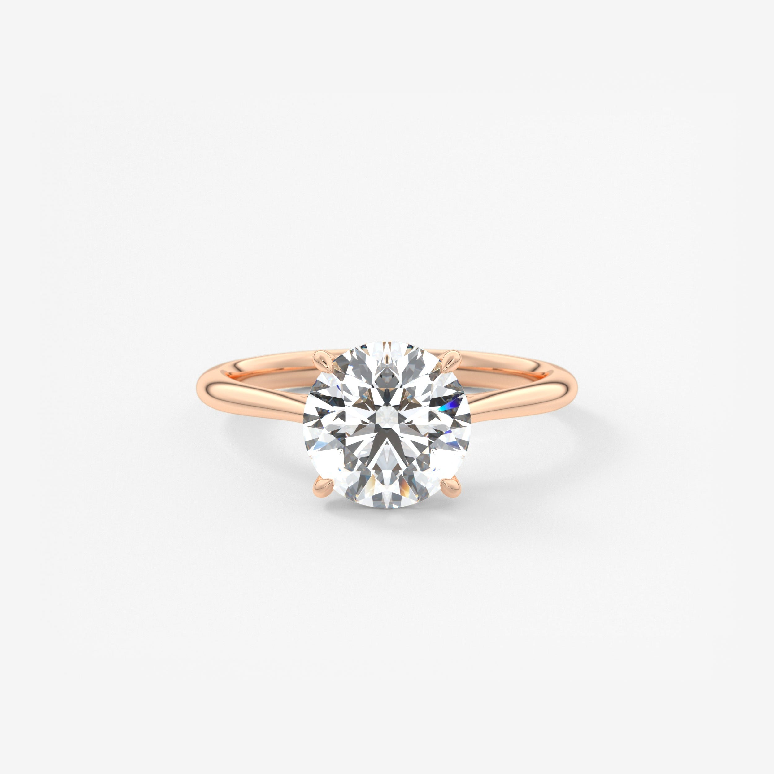 Round Hidden Halo Cathedral Lab Grown Diamond Engagement Ring