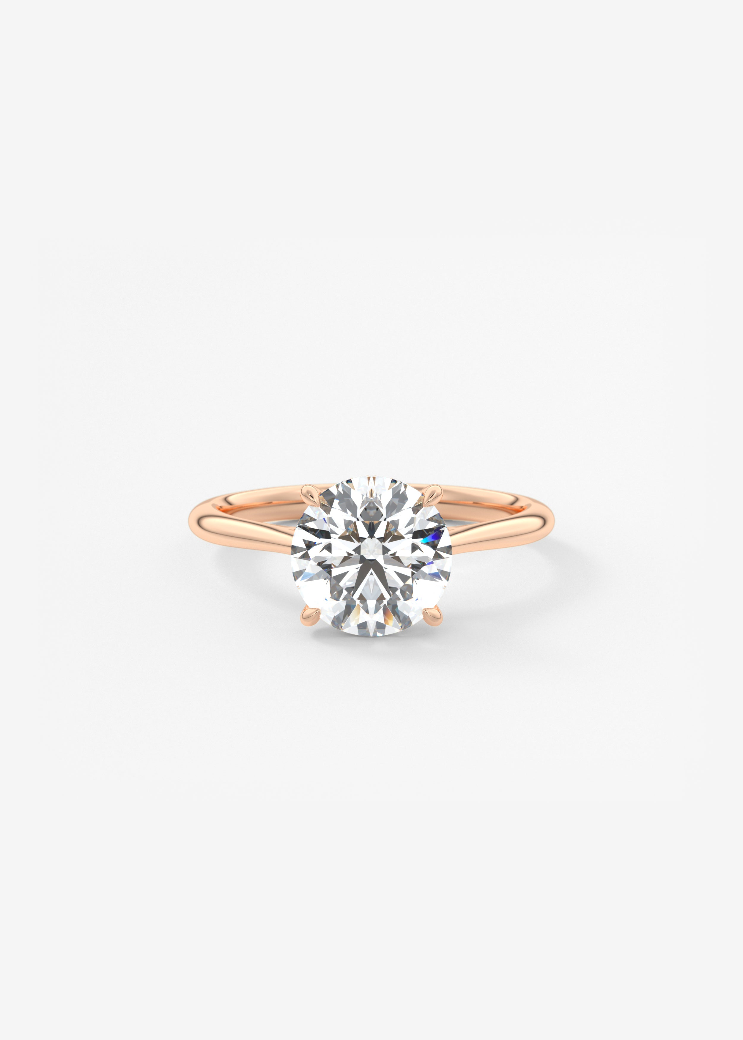 Round Hidden Halo Cathedral Lab Grown Diamond Engagement Ring